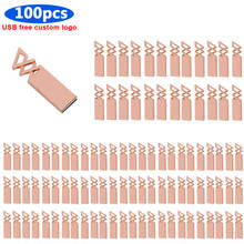 100pcs/lot usb flash drive 32gb pen drive 4GB 16GB pendrivne 64gb waterproof metal memory stick 128GB 8GB thumb drive Free LOGO 2024 - buy cheap