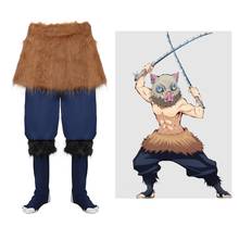 Disfraz de Anime Kimetsu no Yaiba Hashibira Inosuke, faldas, disfraz de Demon Slayer, ocultar pantalones, uniforme, trajes de Halloween 2024 - compra barato