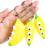 Pop it brinquedo de descompressão banana chaveiro com os olhos retráteis alívio do estresse simples dimple ferramenta fidget brinquedos adultos anti-stress 2024 - compre barato