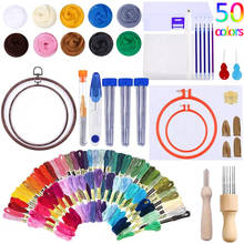 LMDZ Embroidery Kit with Needle Felting Supplies Embroidery Sets Embroidery Hoops Thread Wool Roving for Embroidered Painting 2024 - buy cheap