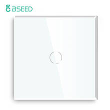 Bseed-Interruptor táctil de 1 entrada y 1 vía, estándar europeo, con Sensor, color negro, blanco y dorado, 3 colores con Panel de vidrio 2024 - compra barato