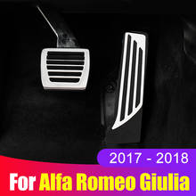 Aluminum Car Accelerator Gas Pedal Brake Pedal Footrest Pedal Plate Cover AT for Alfa Romeo Giulia Stelvio 2017 2018 Accessories 2024 - buy cheap