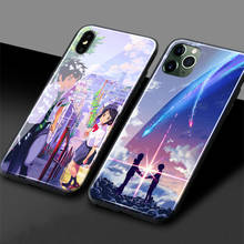 Your Name Anime Tempered Glass Phone Case Soft Silicone Cover Shell For Apple iPhone 6 6s 7 8 Plus X XR XS 11 pro MAX 2024 - buy cheap