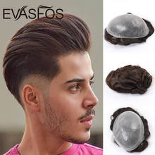 Tupé transparente de pelo humano para hombres, peluca de piel completa delgada de Pu, 0,06mm, lazo en V, 6x8 pulgadas 2024 - compra barato