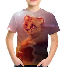 4-12y crianças anime 3d camiseta 2020 verão meninos meninas adorável animal tigre pássaro esquilo pinguim impressão t camisa crianças legal tshirts 2024 - compre barato