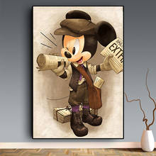 Póster e impresión de Disney, Mural del Pato Donald, Mickey Mouse, Graffiti, impresiones artísticas en lienzo, imagen artística de pared para sala de estar, navidad 2024 - compra barato