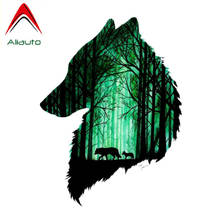 Aliauto Personality Fashion Car Sticker Two Wolves In The Forest PVC Motorcycle Sunscreen Anti-UV Reflective Decal,11cm*15cm 2024 - buy cheap