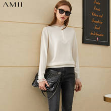 Amii Minimalism Winter Fashion 100%wool Sweaters For Women Causal Lace Patchwork Slim Fit Sweater Female Pullover Tops 12070631 2024 - buy cheap
