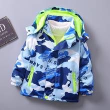 BINIDUCKLING Kids Windbreaker Jacket Fashion Autumn Spring Hooded Zipper Pocket Coat For Children Boys Blue Camouflage Outwear 2024 - buy cheap