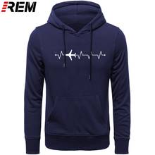 REM Hoodies Casual Funny Airplane Pilot Heartbeat Design men tops Hoodies, Sweatshirts 2024 - buy cheap