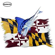 HotMeiNi 13cm x 9.9cm Car Stickers Marlin and Maryland State Flag Decal Auto Car Truck RV Cell Cup Boat Sticker Graphics 2024 - buy cheap