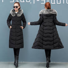 Goohojio-Parkas largas de marca para mujer, abrigo de algodón grueso, cálido, prendas de vestir, abrigo de piel de talla grande 2024 - compra barato