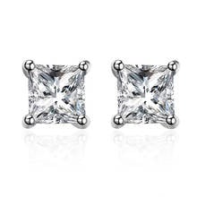 MAIKALE Simple Square Cubic Zirconia Stud Earrings for Women Gold  Colorful 4 Claws CZ Small Earrings Korean Earrings Gift 2024 - buy cheap