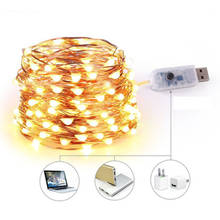 Copper Silver Wire USB LED String Lights 2M 5M 10M 20M Waterproof Holiday Lighting for Fairy Christmas Wedding Party Decoration 2024 - buy cheap
