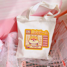 Kawaii Cute Shiba Inu Doge Print Shoulder Bags Shopping Bag Aesthetic Harajuku Canvas Totes Casual Handbag for Women Bookbag 2024 - buy cheap