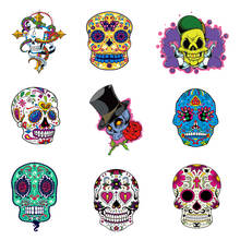 Iron-on Transfers for Clothing Ironing Patches Stickers Diy Skull Patch for Jackets Flex Fusible Transfer Textile Vinyl Stripe C 2024 - buy cheap