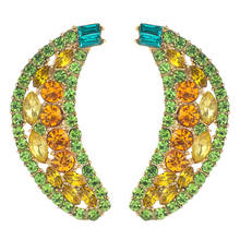 ZHINI 2021 New Korean Banana Dangle Drop Earrings for Women Fashion Colorful Crystal Long Earring Statement Jewelry Gift brincos 2024 - buy cheap