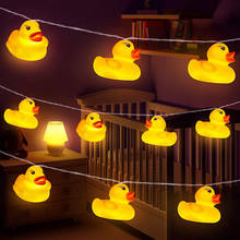 Battery Operated 10Leds/20Leds Yellow Duck LED String Lights Christmas Wedding Party New Year Decoration Led Lights Garland 2024 - buy cheap