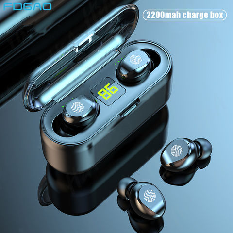 TWS для Bluetooth наушники 2200 мАч зарядная коробка беспроводные наушники 9D стерео спортивные водонепроницаемые наушники гарнитуры с микрофоном 2022 - купить недорого