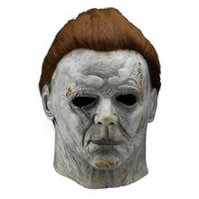 Fantasia de michael myers halloween, cosplay de máscara assustadora cosplay capacete de látex de rosto inteiro adereços para festa de halloween 2024 - compre barato