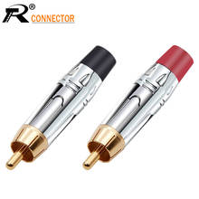 10pairs/20pcs RCA Connector Smooth Silve RCA male plug gold plated audio adapter black&red pigtail speaker plug for 7MM Cable 2024 - buy cheap