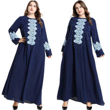 Abaya Muslim Women Long Dress Beading Embroidery Maxi Robe Kaftan Turkish Dubai Arab Plus Size Middle East Islamic Gown 2024 - buy cheap