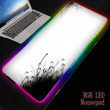 Mrgbest-mousepad gamer preto e branco rgb grande., mousepad retroiluminado com luz rgb para computador e teclado de mesa com led. 2024 - compre barato