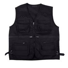 Men's Fishing Vest with Multi-Pocket Zip for Photography / Hunting / Travel Outdoor Sport - Black, XXL 2024 - buy cheap