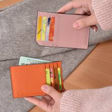 San Maries Luxury Brand 100% Genuine Cowhide Leather Rainbow Candy Color Card Holder Bank Credit Card ID Holder Slim Card Case 2024 - buy cheap