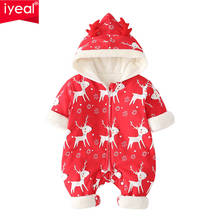 IYEAL Newborn Baby Cartoon Hooded Deer Christmas Romper Jumpsuit Girl Boy Long Sleeve Warm Outfit Rompers Kids Toddler Clothes 2024 - buy cheap