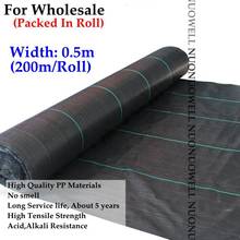 Width:0.5m 200m/Roll 90gsm UV Protection Black Weed Control Mat Greenhouse Planting Weeding Control Mat Plastic Mulch Film 2024 - buy cheap