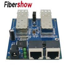 Gigabit Ethernet switch de fibra 2 RJ45 2 UTP Ethernet de Fibra Óptica Conversor de Mídia de fibra Gigabit SFP 2SC 2RJ45 10/ 100/1000M PCB 2024 - compre barato