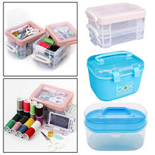 Caja de Herramientas de Caja de almacenamiento transparente, bobinas de hilo de coser, contenedor 2024 - compra barato