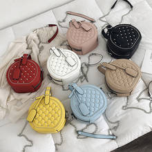 Bags of Women 2022 New PU Leather Solid Color Rhombic Rivet Small Round Bag Portable Messenger Bag  Cross Body Bag Woman Bags 2024 - buy cheap