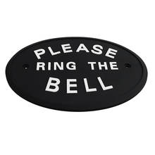 1pc Silver PLEASE RING THE BELL Garden House Wall Door Plaque Sign In Black 2024 - buy cheap