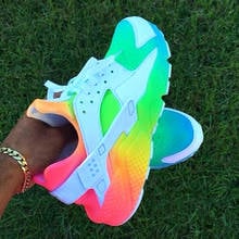 Women's Colorful Wallace Mesh Breathable Shoes Sneakers Rainbow-Colored Running Shoes Cross-Border Foreign Trade 2024 - buy cheap