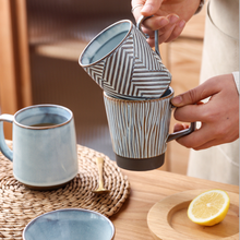 Tazas de agua de cerámica creativas de estilo japonés, tazas de café retro de tendencia creativa para el hogar, para desayuno, leche, té 2024 - compra barato