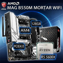 Игровая материнская плата с процессором AMD Ryzen 5 5600X, материнская плата с поддержкой Wi-Fi, комбинированная плата AM4 DDR4 AMD B550, AM4 2024 - купить недорого