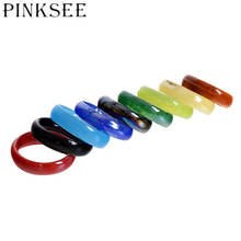 Pinksee-anillos de resina de plástico para hombre y mujer, joyería de dedo de Color aleatorio, 10 unidades, tamaño 17-18mm 2024 - compra barato