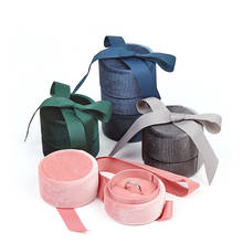Cajas delicadas hechas a mano de terciopelo Vintage para collar, caja de regalo, caja de anillo de almacenamiento de cinta rosa, embalaje de joyería de alta calidad 2024 - compra barato