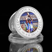 Europe Football King Maradona Silver Plated Commemorative Coin Argentina Football Team Souvenir Gifts 2024 - buy cheap