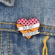 Big Butt Bigger Heart Enamel Pin Heart-shaped Pink Wave point Sexy Big ass Cartoon brooch  creative jewelry badge 2024 - buy cheap