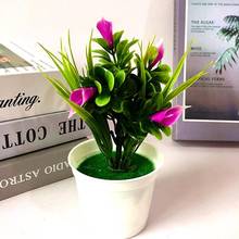 Artificial Flower Plant Potted Green Small Plants Potted Bonsai Garden Home Table Party Room Hotel Decoration 2024 - buy cheap