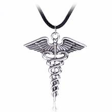 Símbolo médico Chapado en plata, colgante de enfermera, Doctor, Caduceo, collar de serpientes, alas, regalos para el día de la enfermera 2024 - compra barato