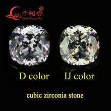 cushion shape IJ yellowish white color   for cubic zirconia loose CZ stone made by Qianxiang Hui 10pcs per bag 2024 - buy cheap