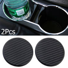 Alfombrilla antideslizante de alta calidad con apariencia de fibra de carbono para coche, accesorio para tazas con ranura para agua, 2 uds., #294568 2024 - compra barato