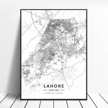 Impresión en hd de islamobad, marco de decoración del hogar para sala de estar, con mapa artístico de Pakistán, póster para pared 2024 - compra barato
