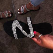 Bling Pinch Slippers Women Flat Heel Casual Shoes Outdoor Sandals Non-slip Female Slides Beach Slippers Sandals Sapato Feminino 2024 - buy cheap