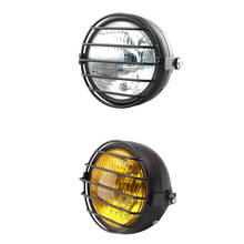 Motocicleta retro farol lâmpada de cabeça com grill capa para gn125 cg125 2024 - compre barato