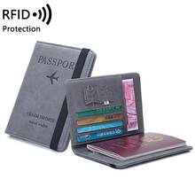 Women Men RFID Vintage Business Passport Covers Holder Multi-Function ID Bank Card PU Leather Wallet Case Travel Accessories 2024 - buy cheap